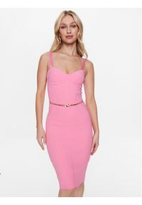 Elisabetta Franchi Sukienka koktajlowa AB-410-32E2-V400 Różowy Slim Fit. Kolor: różowy. Materiał: syntetyk. Styl: wizytowy