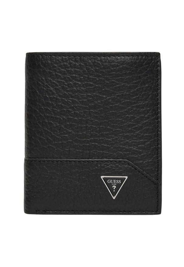 Guess - GUESS Czarny portfel męski Torino Bifold. Kolor: czarny. Materiał: skóra