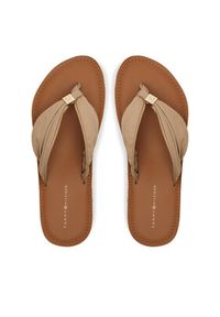 TOMMY HILFIGER - Tommy Hilfiger Japonki Th Elevated Beach Sandal FW0FW06985 Brązowy. Kolor: brązowy. Materiał: materiał