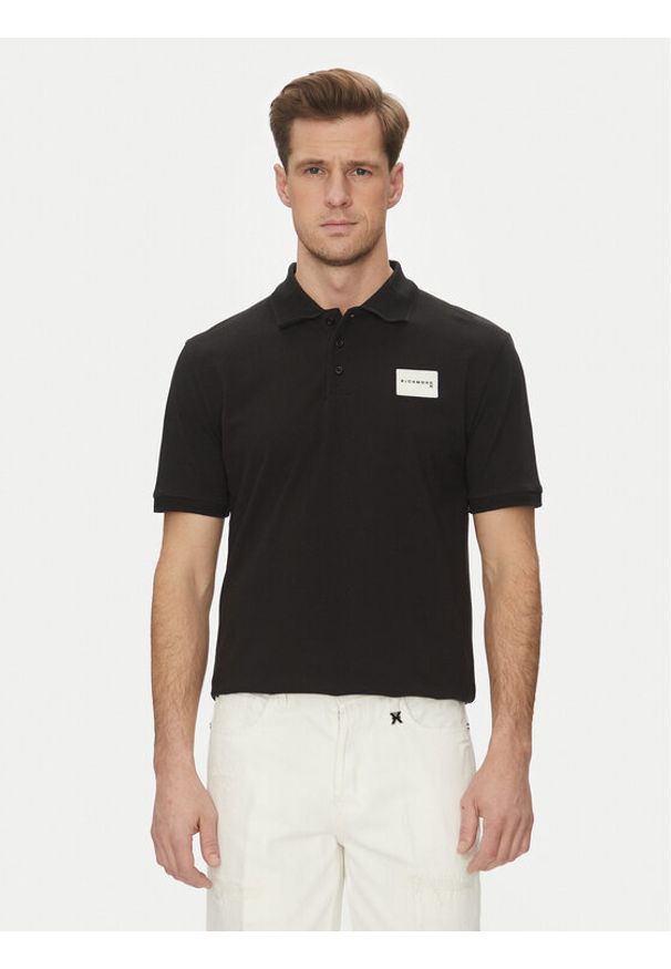 Richmond X Polo UMP25170PO Czarny Regular Fit. Typ kołnierza: polo. Kolor: czarny. Materiał: bawełna