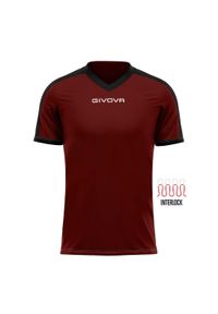 Koszulka piłkarska dla dzieci Givova Revolution Interlock. Kolor: czarny, czerwony, brązowy, wielokolorowy. Sport: piłka nożna