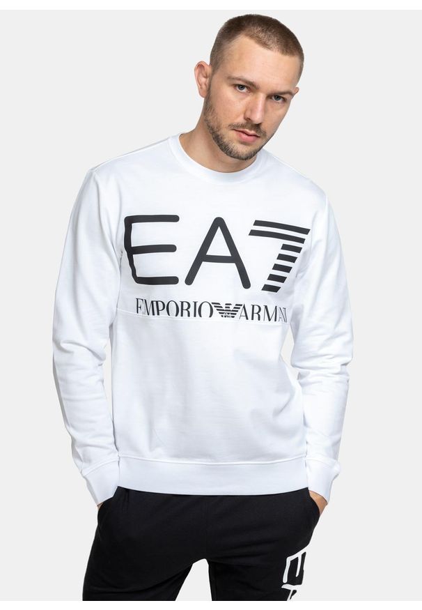 Bluza męska EA7 Emporio Armani Regular Fit (6KPM68 PJBWZ 1100). Kolor: biały. Styl: sportowy