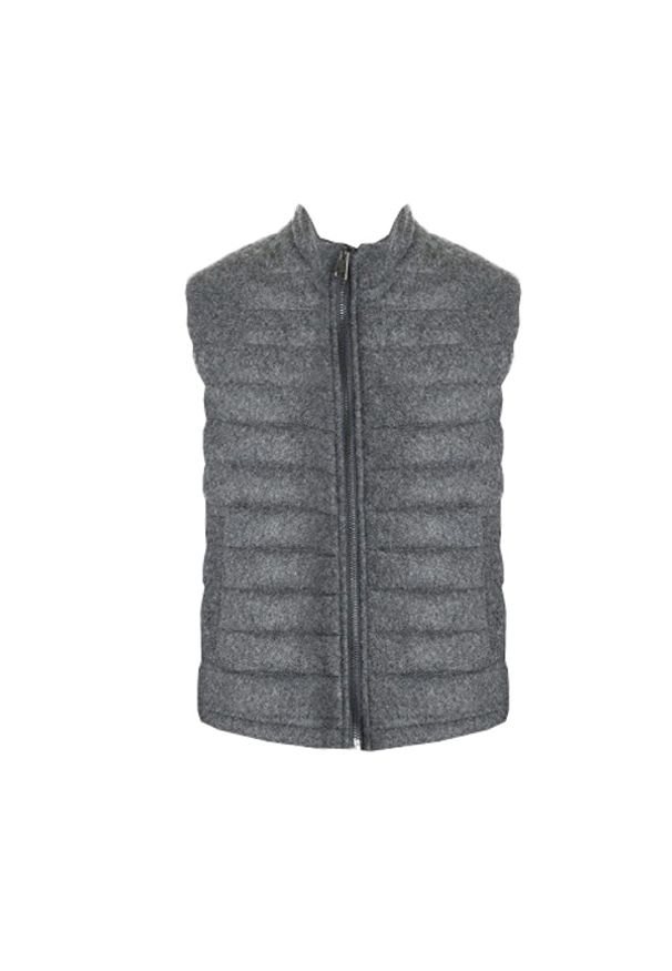 Xagon Bezrękawnik "Down Vest" | A2505 2PMEC02 | Mężczyzna | Szary Melanż. Okazja: na co dzień. Kolor: szary. Materiał: poliester, wełna. Długość rękawa: bez rękawów. Wzór: melanż. Styl: casual, elegancki