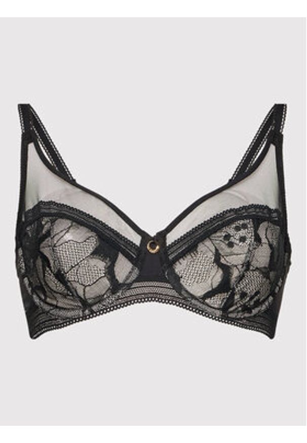 Chantelle Biustonosz z fiszbiną True Lace C11M10 Czarny. Kolor: czarny. Materiał: syntetyk