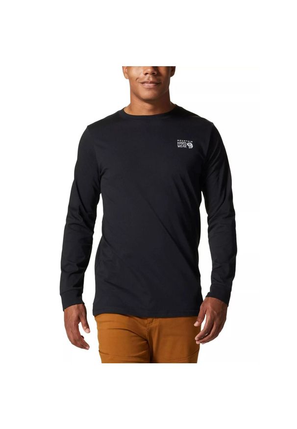 MOUNTAIN HARDWEAR - Koszulka z długim rękawem MHW z logo na plecach - czarna. Kolor: czarny. Materiał: bawełna. Długość rękawa: długi rękaw. Długość: długie