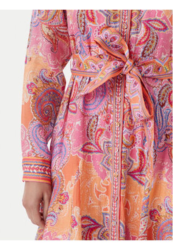 Hale bob - Hale Bob Sukienka koszulowa 4YDD632A Różowy Regular Fit. Kolor: różowy. Materiał: len. Typ sukienki: koszulowe