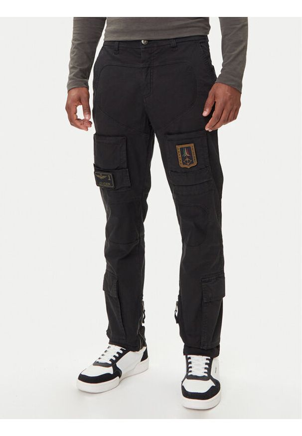 Aeronautica Militare Spodnie materiałowe 252PA1387UCT0149 Czarny Regular Fit. Kolor: czarny. Materiał: bawełna