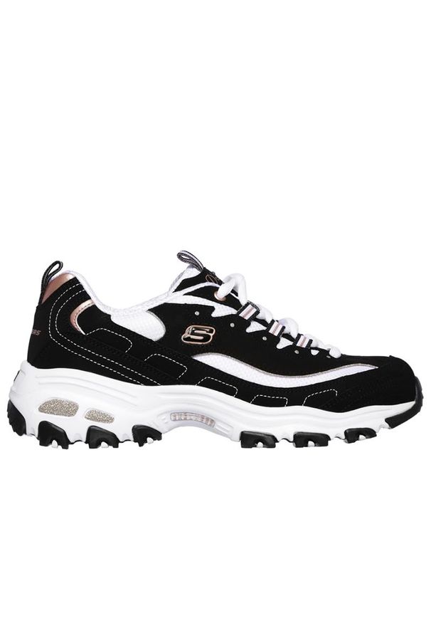 skechers - Buty damskie Skechers D'Lites Roam Around 13154BKRG - czarne. Zapięcie: sznurówki. Kolor: czarny. Materiał: guma, skóra, syntetyk. Szerokość cholewki: normalna. Model: Skechers Sport