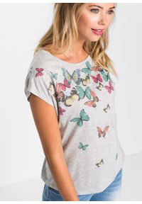 bonprix - T-shirt z miękkiej mieszanki wiskozy. Kolor: szary. Materiał: wiskoza #3