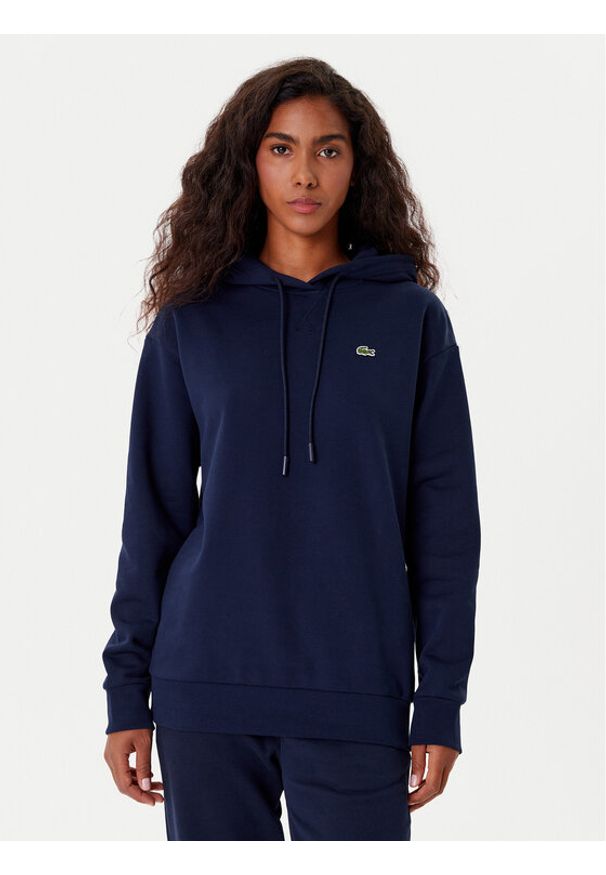 Lacoste Bluza SF7612 Granatowy Oversize. Kolor: niebieski. Materiał: bawełna