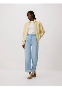 Reserved - Koszula w kratę - jasnożółty. Kolor: żółty. Materiał: tkanina, bawełna, wiskoza