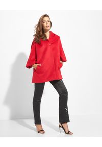 CINZIA ROCCA - Czerwony oversizowy płaszcz z dużym kapturem. Kolor: czerwony. Materiał: materiał #6