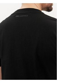 Karl Lagerfeld - KARL LAGERFELD T-Shirt 755423 542241 Czarny Regular Fit. Typ kołnierza: dekolt w karo. Kolor: czarny. Materiał: bawełna #5