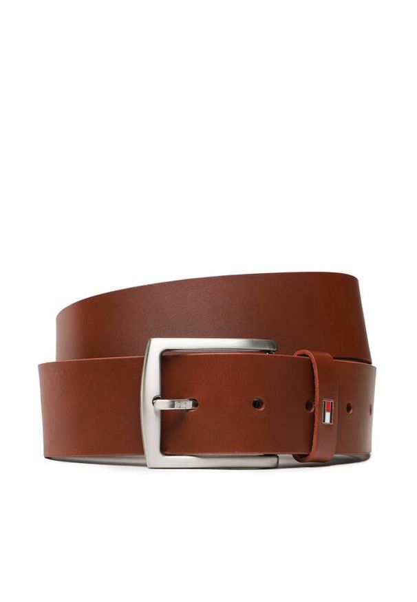 TOMMY HILFIGER - Tommy Hilfiger Pasek Męski New Denton Belt 4.0 E367863162 Brązowy. Kolor: brązowy. Materiał: skóra