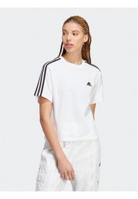 Adidas - adidas T-Shirt Essentials 3-Stripes Single Jersey Crop Top HR4915 Biały Loose Fit. Kolor: biały. Materiał: bawełna #1