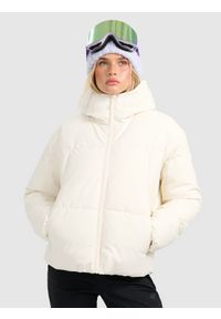 4f - 4F Kurtka narciarska membrana 5000 damska - beżowa XS. Kolor: beżowy. Materiał: poliester, materiał. Wzór: gładki. Sezon: zima #1