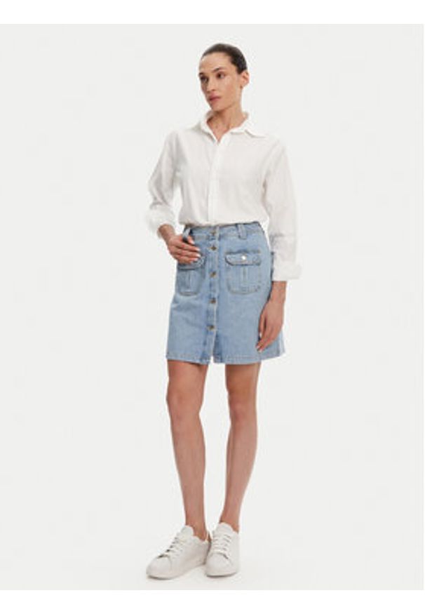JOOP! Jeans Spódnica jeansowa Rosa 30046659 Niebieski Regular Fit. Kolor: niebieski. Materiał: bawełna