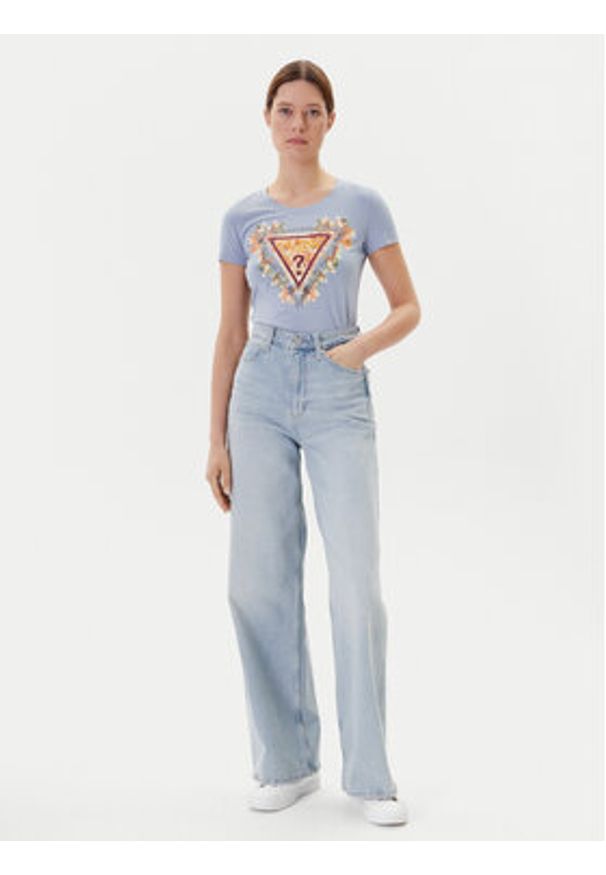 Guess T-Shirt W5YI08 J1314 Niebieski Regular Fit. Kolor: niebieski. Materiał: bawełna