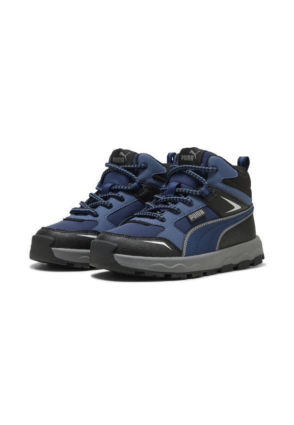 Puma - Dziecięc sneakersy Evolve Trail PUMA Persian Blue Cool Dark Gray Black. Kolor: czarny, szary, niebieski, wielokolorowy. Sport: turystyka piesza