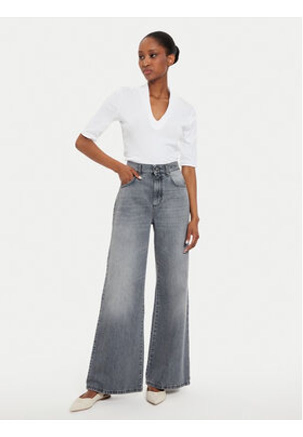 United Colors of Benetton - United Colors Of Benetton Bluzka 3GA2D400U Biały Slim Fit. Kolor: biały. Materiał: bawełna