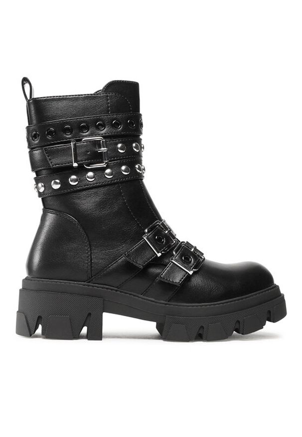 DeeZee Trzewiki WS5598-24 Czarny. Kolor: czarny. Materiał: skóra