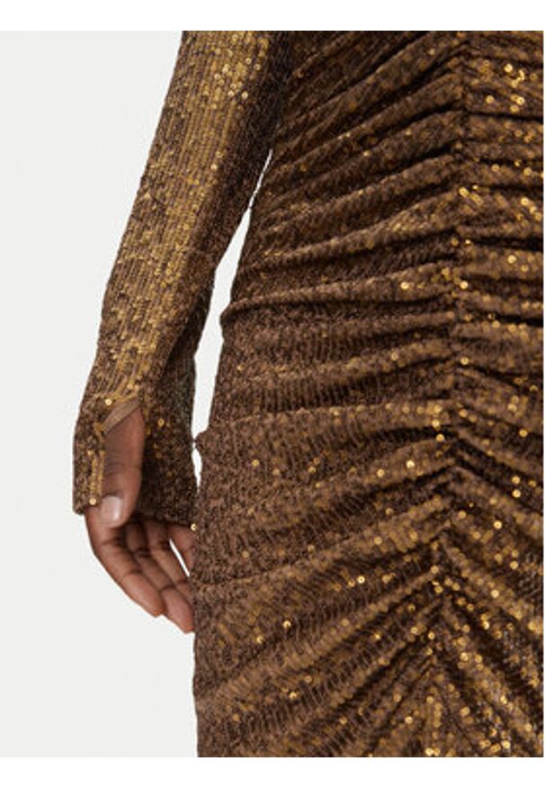 NORMA KAMALI Sukienka wieczorowa ST4243SQE38151 Złoty Slim Fit. Kolor: złoty. Materiał: syntetyk. Styl: wizytowy