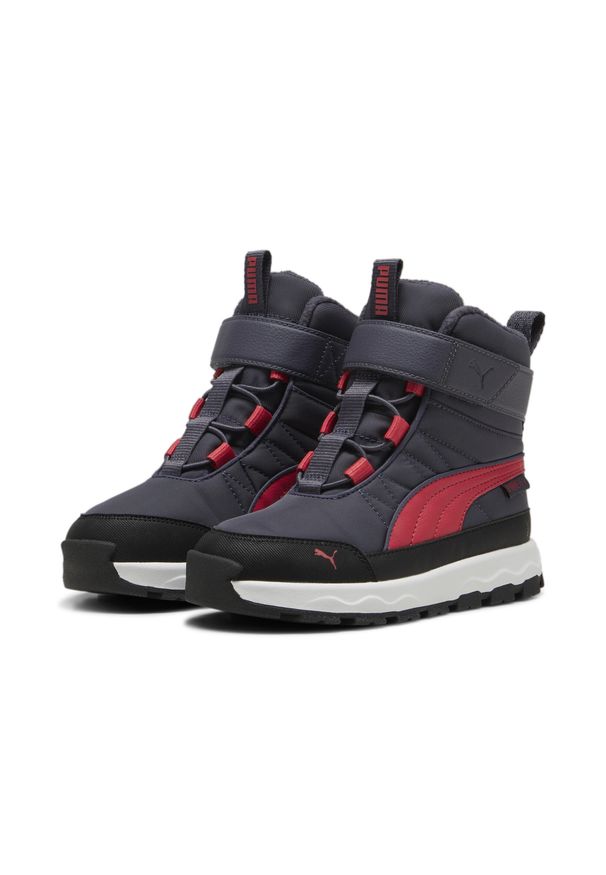 Puma - Dziecięce buty PUMA Evolve Puretex PUMA Galactic Gray Tart Cherry Black Red. Kolor: czerwony, wielokolorowy, szary, czarny