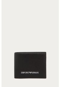 Emporio Armani - Portfel skórzany. Kolor: czarny. Materiał: skóra. Wzór: gładki #1