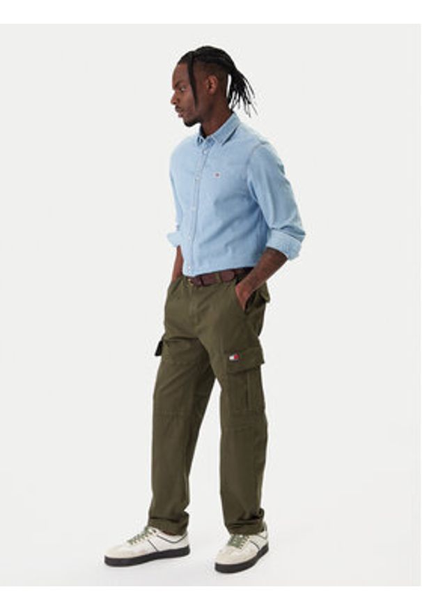 Tommy Jeans Spodnie materiałowe Sonny DM0DM22651 Zielony Slim Fit. Kolor: zielony. Materiał: bawełna