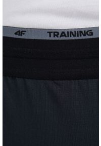 4f - 4F spodnie treningowe kolor czarny gładkie. Kolor: czarny. Materiał: materiał. Wzór: gładki #3