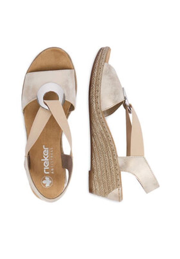 Rieker Sandały CEO-624H6-60 Beżowy. Kolor: beżowy. Materiał: skóra