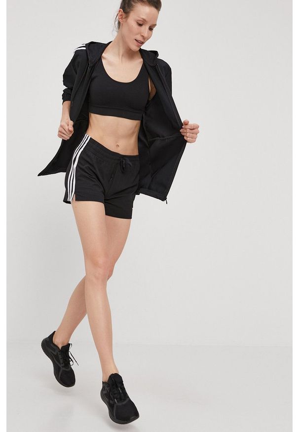 Adidas - adidas - Szorty. Okazja: na co dzień. Kolor: czarny. Styl: casual