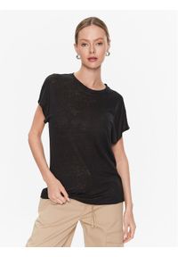 Calvin Klein T-Shirt Linen Jearsey C-Neck Top Ss K20K205304 Czarny Regular Fit. Kolor: czarny. Materiał: len