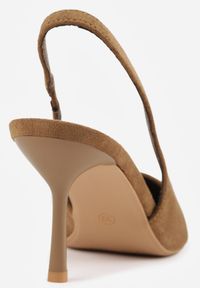 Renee - Zielone Sandały Slingback na Szpilce z Imitacji Zamszu Carilona. Kolor: zielony. Materiał: zamsz. Obcas: na szpilce. Styl: elegancki, wizytowy #6