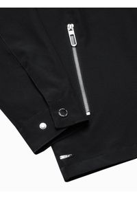 Ombre Clothing - Kurtka męska przejściowa C482 - czarna - XXL. Kolor: czarny. Materiał: poliester. Styl: klasyczny #5