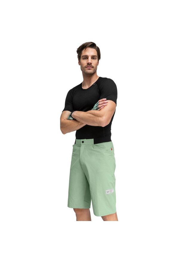 SIROKO - Krótkie spodenki rowerowe gravel męskie Thyme. Kolor: zielony. Materiał: mesh. Długość: krótkie. Sport: kolarstwo