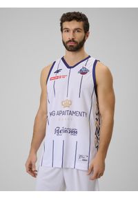 4f - 4F Koszulka meczowa replika domowa z sezonu 2025/26 męska 4F x King Szczecin - biała S. Kolor: biały. Materiał: materiał. Wzór: nadruk. Sport: koszykówka, fitness #1