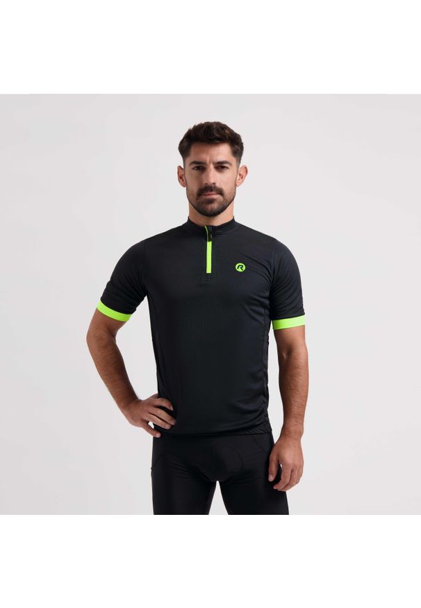 ROGELLI - Koszulka rowerowa męska Rogelli PERUGIA 2.0 z luźniejszym krojem. Kolor: zielony, czarny, wielokolorowy