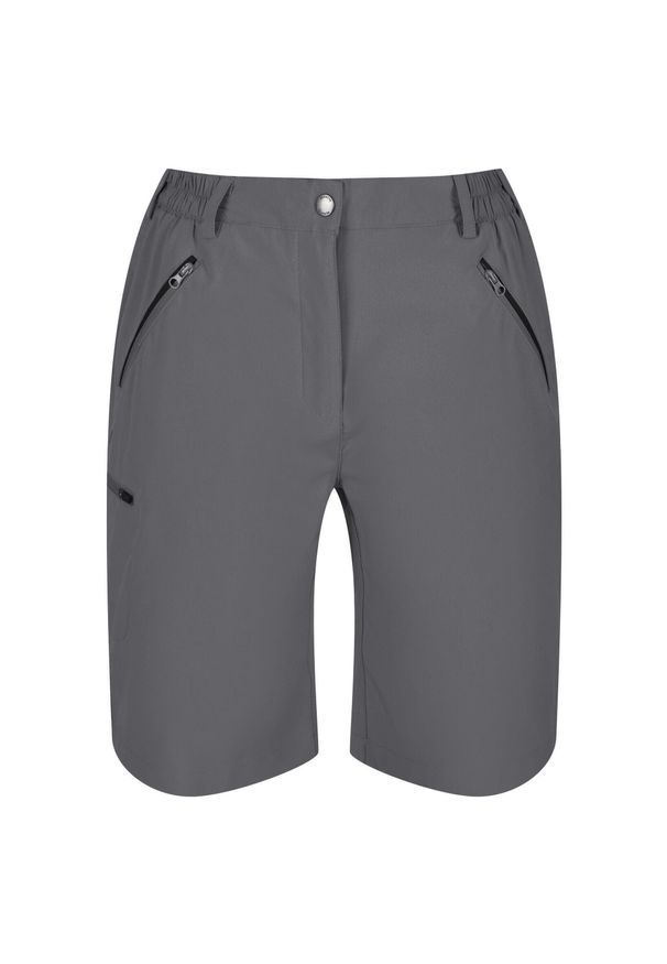 Regatta - Spodenki damskie Xert. Kolor: szary. Materiał: poliester, elastan. Sport: fitness, turystyka piesza