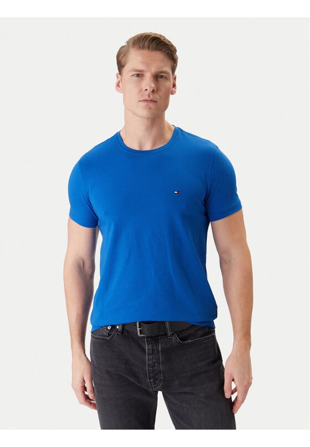 TOMMY HILFIGER - Tommy Hilfiger T-Shirt MW0MW10800 Niebieski Slim Fit. Kolor: niebieski. Materiał: bawełna
