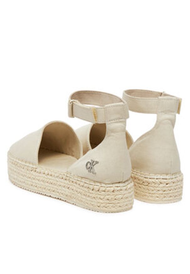 Calvin Klein Jeans Espadryle Flatform Espadrille Sling Mg YW0YW01735 Beżowy. Kolor: beżowy. Materiał: materiał
