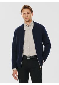 Pako Lorente - PAKO LORENTE – Sweter męski rozpinany w granatowym kolorze. Kolor: niebieski. Materiał: wełna, bawełna, poliamid. Sezon: jesień #3