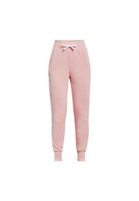 Spodnie Under Armour Rival Fleece Joggers, Dzieci. Kolor: różowy. Materiał: materiał, bawełna. Sport: joga i pilates