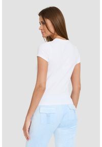 Juicy Couture - JUICY COUTURE Biały damski t-shirt Heritage Crest Fitted, Rozmiar S. Kolor: biały