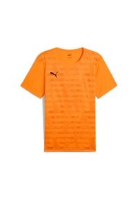 Puma - Męska koszulka z grafiką individualRISE PUMA Heat Fire Orange. Kolor: pomarańczowy, żółty, wielokolorowy