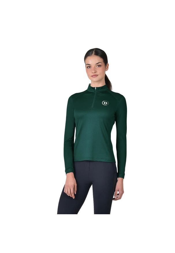 DUBLIN - Damska koszulka jeździecka z długim rękawem Dublin. Kolor: zielony. Długość rękawa: długi rękaw. Długość: długie