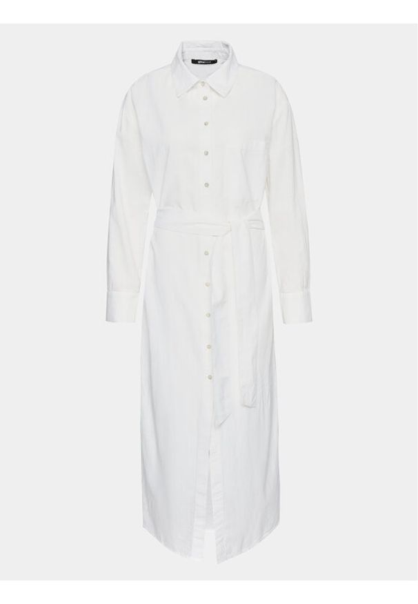 Gina Tricot Sukienka koszulowa 20643 Biały Regular Fit. Kolor: biały. Materiał: bawełna. Typ sukienki: koszulowe