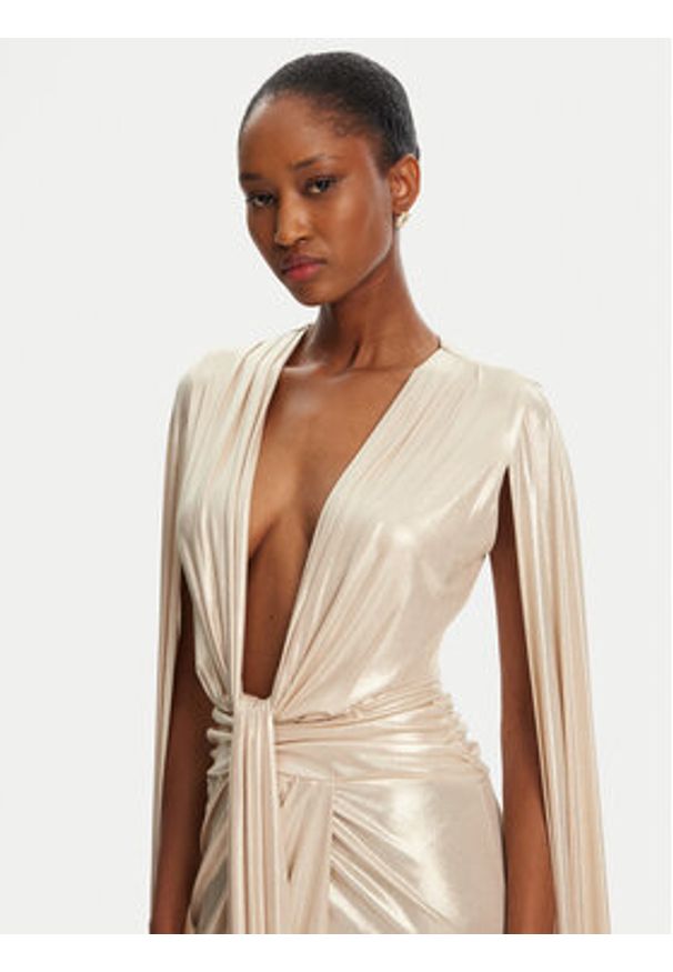 Babylon Sukienka wieczorowa MF0223 Złoty Regular Fit. Kolor: złoty. Materiał: syntetyk. Styl: wizytowy