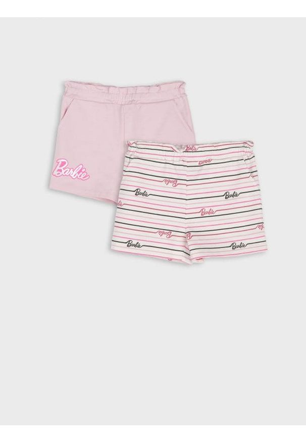 Sinsay - Szorty Barbie 2 pack - różowy. Kolor: różowy. Materiał: bawełna