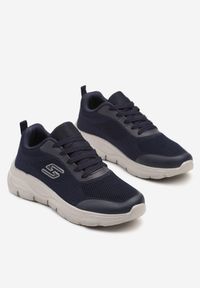 Born2be - Granatowe Buty Sportowe Sneakersy z Geometryczną Aplikacją Tidaniel. Okazja: na co dzień. Kolor: niebieski. Wzór: geometria, aplikacja. Obcas: na płaskiej podeszwie #3